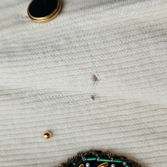 Vintage Sequins and Beads Sparkly Wool Angora Blend Oversized Knit Cardigan - Picture 9 of 11